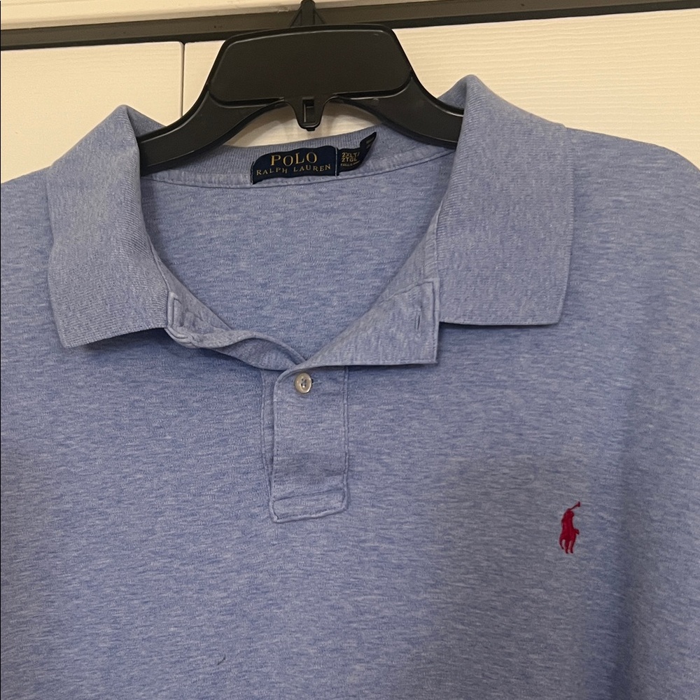 Polo by Ralph Lauren Men's Heather Blue Polo Shirt - Picture 3 of 5